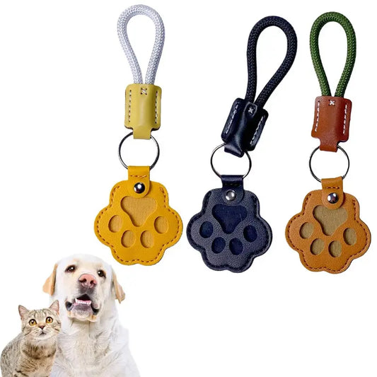Pet Fur Memory Charm Leather Keychain - Paw-Shaped Keepsake for Dog and Cat Hair, Memorial Sympathy Gift for Grieving Pet Owners