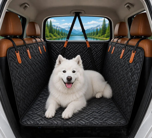 Roampaws Waterproof Dog Car Seat Cover with Reinforced Bottom - Premium Protection for Back Seat Cleanliness