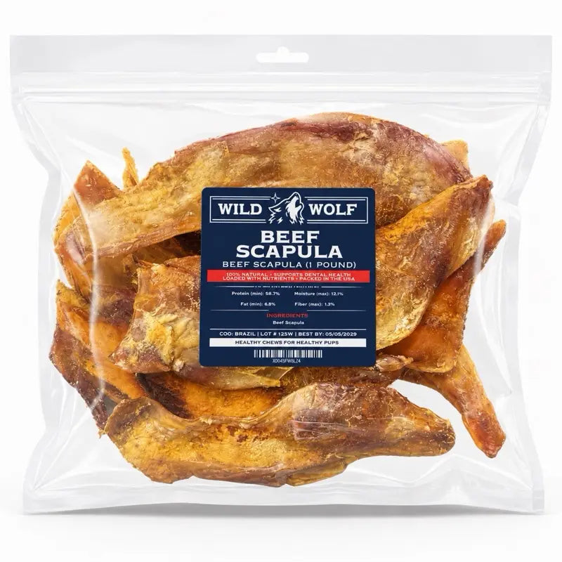 Premium Beef Scapula Dog Chews: 100% Natural, Grass-Fed Joint Support Treats – Healthy, Long-Lasting Protein Rewards for Your Best Friend (1 lb)