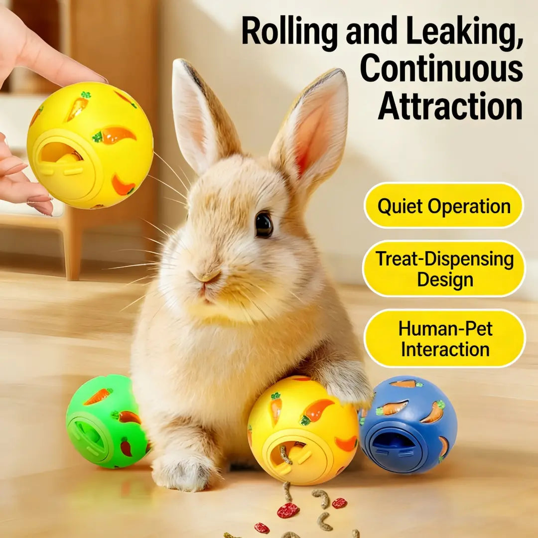 Interactive Rabbit Treat Dispenser Toy: Enriching Puzzle Feeder for Bunnies & Small Pets | Slow Feeding Brain Game for Healthier, Happier Rabbits & Guinea Pigs