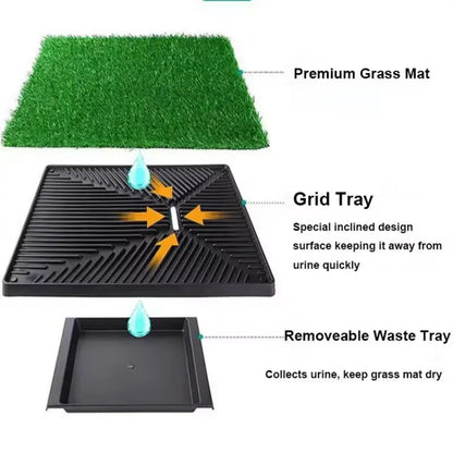 Premium Large Dog Grass Pee Pad & Tray: Easy-Clean, Leak-Proof Indoor Potty Solution for Stress-Free Potty Training & Pet Comfort
